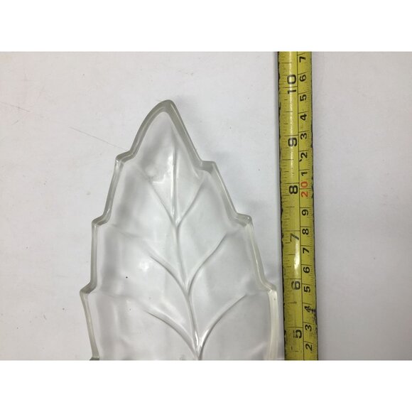 Clear Glass Leaf Shaped Bowl/Serving Dish - about 10'' Long - Picture 5 of 5